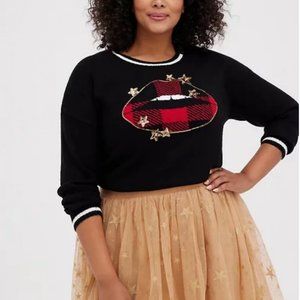 torrid black star lips sweater